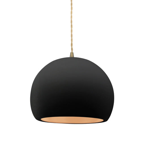 Justice Designs - CER-6530-CBGD-ABRS-BEIG-TWST - One Light Pendant - Radiance - Carbon Matte Black w/ Champagne Gold