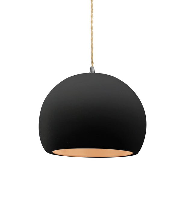 Justice Designs - CER-6530-CBGD-NCKL-BEIG-TWST - One Light Pendant - Radiance - Carbon Matte Black w/ Champagne Gold