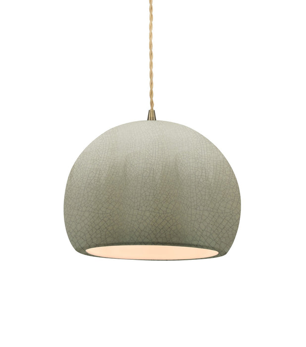 Justice Designs - CER-6530-CKC-ABRS-BEIG-TWST - One Light Pendant - Radiance - Celadon Green Crackle