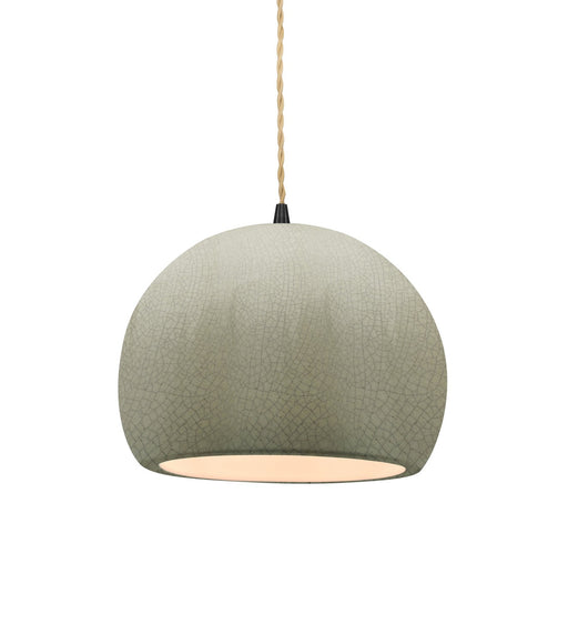 Justice Designs - CER-6530-CKC-MBLK-BEIG-TWST - One Light Pendant - Radiance - Celadon Green Crackle