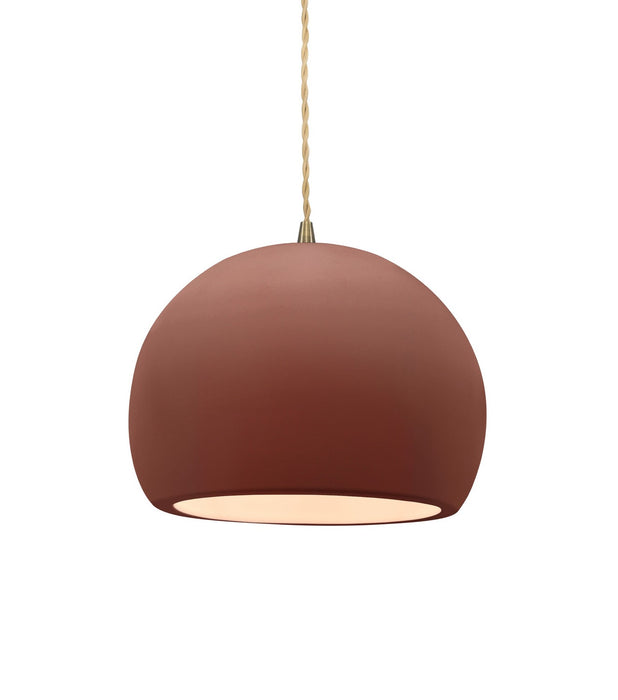 Justice Designs - CER-6530-CLAY-ABRS-BEIG-TWST - One Light Pendant - Radiance - Canyon Clay