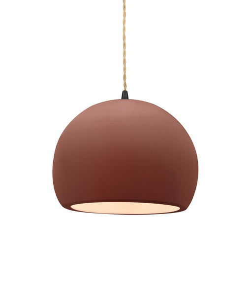 Justice Designs - CER-6530-CLAY-MBLK-BEIG-TWST - One Light Pendant - Radiance - Canyon Clay