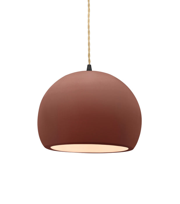 Justice Designs - CER-6530-CLAY-MBLK-BEIG-TWST - One Light Pendant - Radiance - Canyon Clay