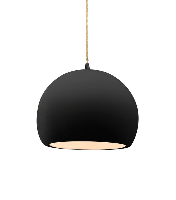 Justice Designs - CER-6530-CRB-MBLK-BEIG-TWST - One Light Pendant - Radiance - Carbon - Matte Black