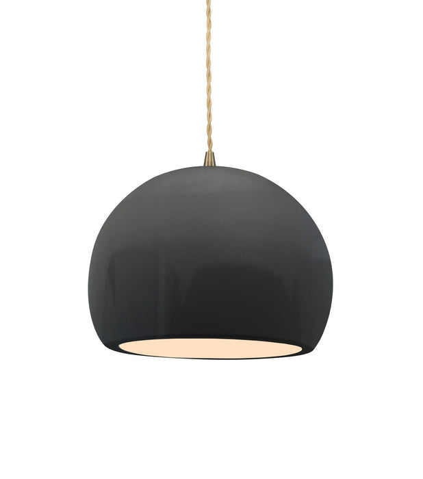 Justice Designs - CER-6530-GRY-ABRS-BEIG-TWST - One Light Pendant - Radiance - Gloss Grey