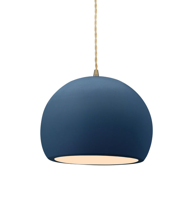 Justice Designs - CER-6530-MDMT-ABRS-BEIG-TWST - One Light Pendant - Radiance - Midnight Sky w/ Matte White