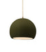 Justice Designs - CER-6530-MGRN-ABRS-BEIG-TWST - One Light Pendant - Radiance - Matte Green