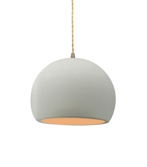 Justice Designs - CER-6530-MTGD-ABRS-BEIG-TWST - One Light Pendant - Radiance - Matte White w/ Champagne Gold