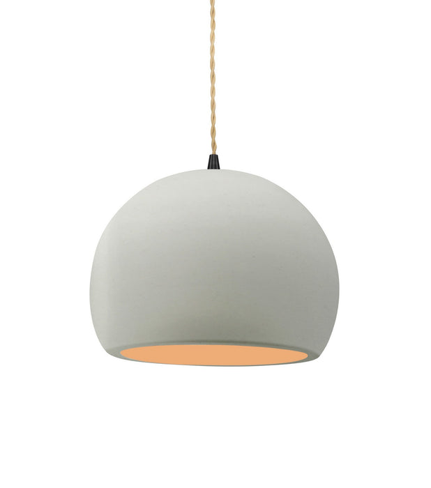 Justice Designs - CER-6530-MTGD-MBLK-BEIG-TWST - One Light Pendant - Radiance - Matte White w/ Champagne Gold