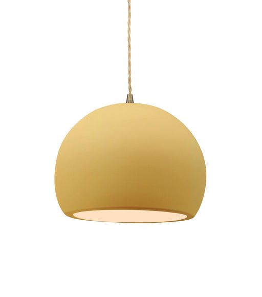 Justice Designs - CER-6530-MYLW-ABRS-BEIG-TWST - One Light Pendant - Radiance - Muted Yellow