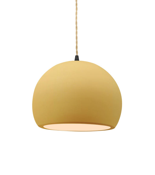 Justice Designs - CER-6530-MYLW-MBLK-BEIG-TWST - One Light Pendant - Radiance - Muted Yellow