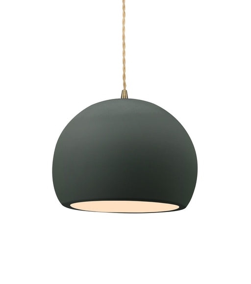 Justice Designs - CER-6530-PWGN-ABRS-BEIG-TWST - One Light Pendant - Radiance - Pewter Green