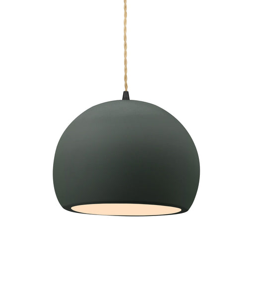 Justice Designs - CER-6530-PWGN-MBLK-BEIG-TWST - One Light Pendant - Radiance - Pewter Green