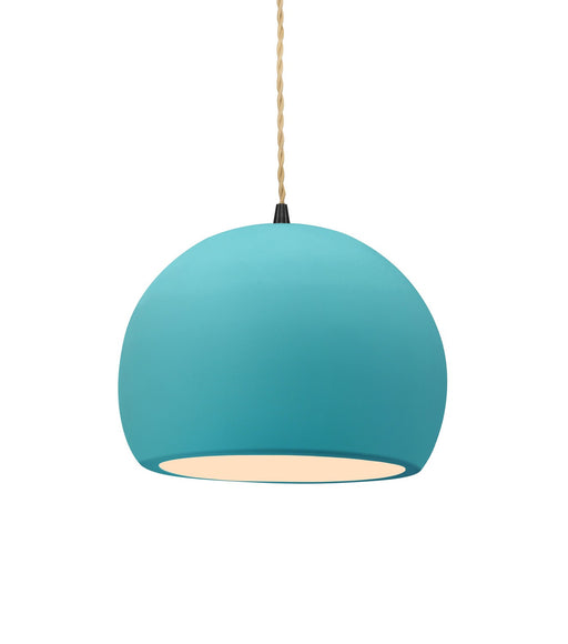 Justice Designs - CER-6530-RFPL-MBLK-BEIG-TWST - One Light Pendant - Radiance - Reflecting Pool