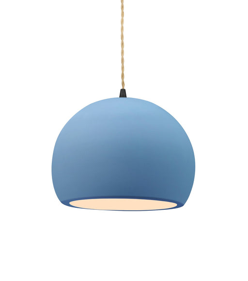 Justice Designs - CER-6530-SKBL-MBLK-BEIG-TWST - One Light Pendant - Radiance - Sky Blue