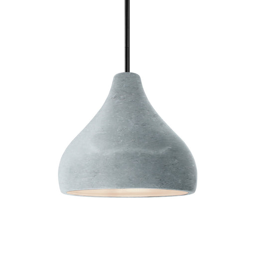 Justice Designs - CER-6560-CONC-MBLK-RIGID - One Light Pendant - Radiance - Concrete