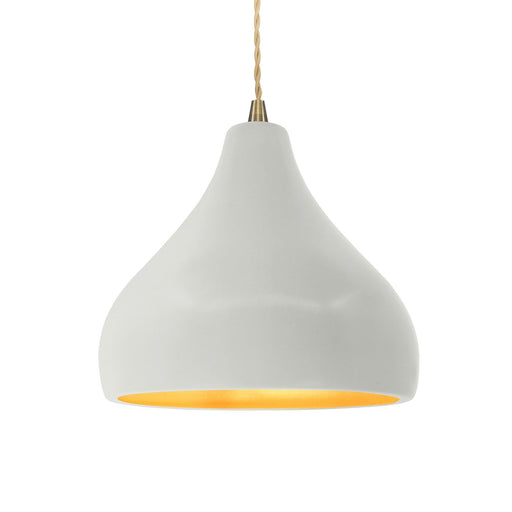 Justice Designs - CER-6563-MTGD-ABRS-BEIG-TWST - One Light Pendant - Radiance - Matte White w/ Champagne Gold