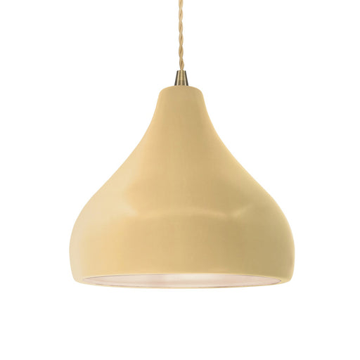 Justice Designs - CER-6563-MYLW-ABRS-BEIG-TWST - One Light Pendant - Radiance - Muted Yellow