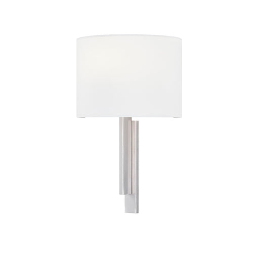 Justice Designs - FAB-4332-WHTE-NCKL - One Light Wall Sconce - Textile - Brushed Nickel