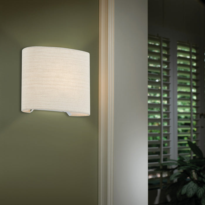 Justice Designs - FAB-8855-CREM - One Light Wall Sconce - Textile