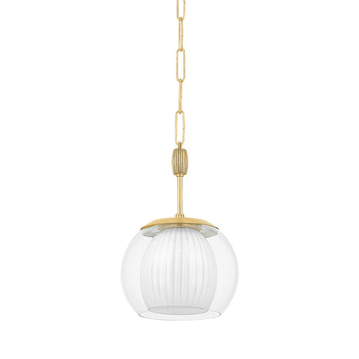 Hudson Valley - 7310-AGB - One Light Pendant - Clementon - Aged Brass