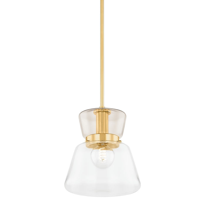 Mitzi - H910701S-AGB - One Light Pendant - Elodie - Aged Brass