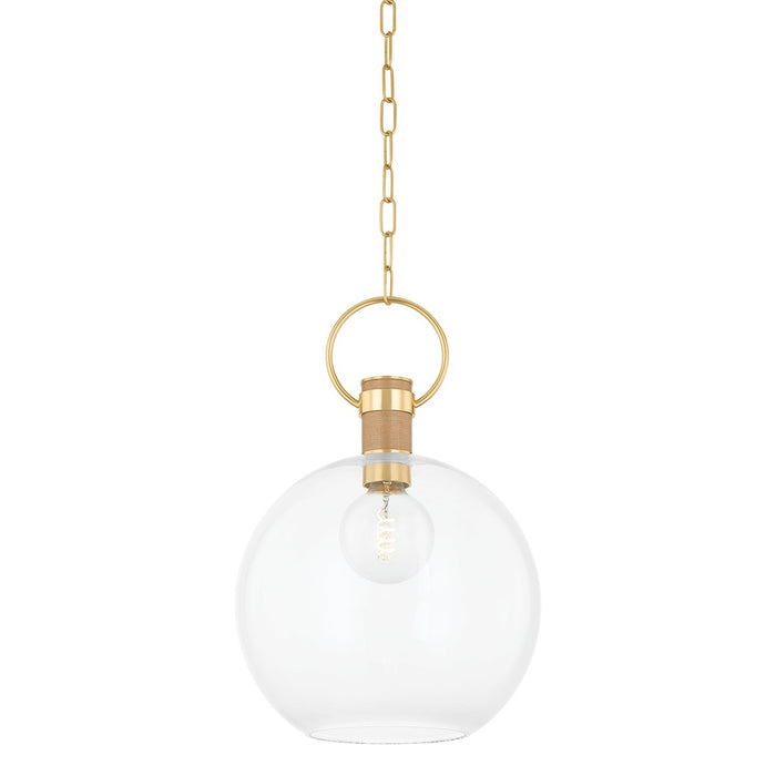 Mitzi - H933701L-AGB - One Light Pendant - Catrine - Aged Brass