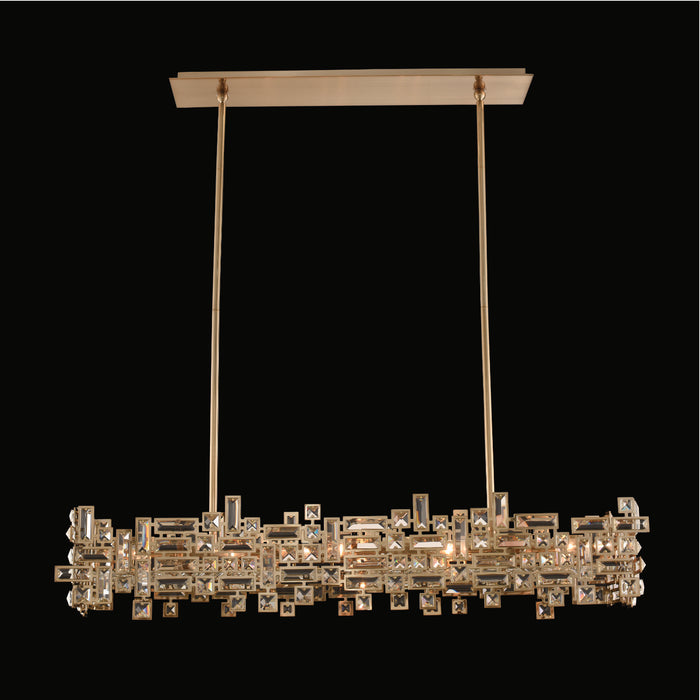 Allegri - 11199-038-FR001 - Eight Light Island Pendant - Vermeer - Brushed Champagne Gold