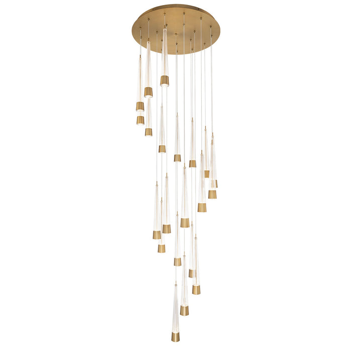 W.A.C. Lighting - PD-59421R-AB - LED Chandelier - Quill - Aged Brass