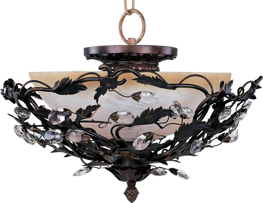 Maxim - 2859OI - Three Light Semi-Flush Mount - Elegante - Oil Rubbed Bronze