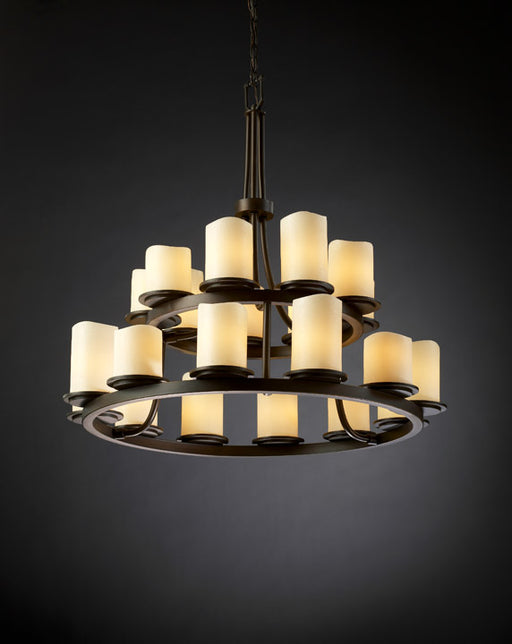 Justice Designs - CNDL-8767-14-CREM-DBRZ - 21 Light Chandelier - CandleAria - Dark Bronze