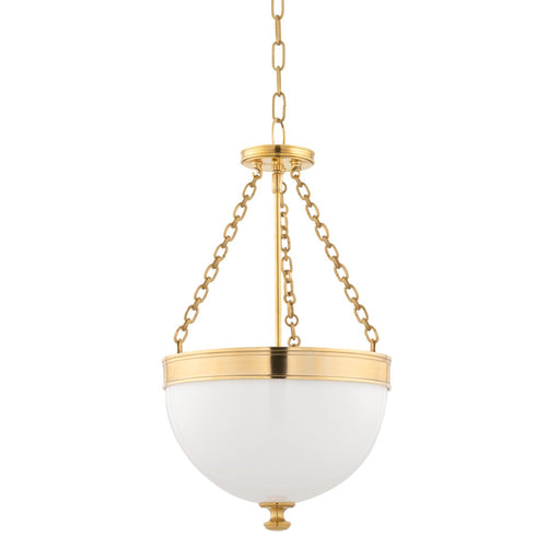 Hudson Valley - 324-AGB - Three Light Pendant - Barrington - Aged Brass