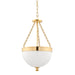 Hudson Valley - 324-AGB - Three Light Pendant - Barrington - Aged Brass