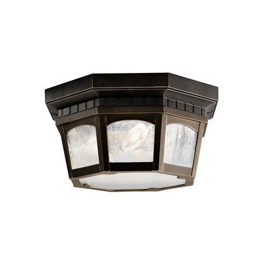 Kichler - 9538RZ - Three Light Outdoor Ceiling Mount - Courtyard - Rubbed Bronze