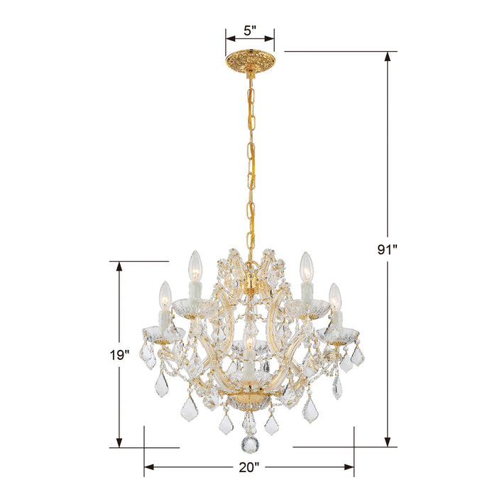 Crystorama - 4405-GD-CL-MWP - Six Light Mini Chandelier - Maria Theresa - Gold