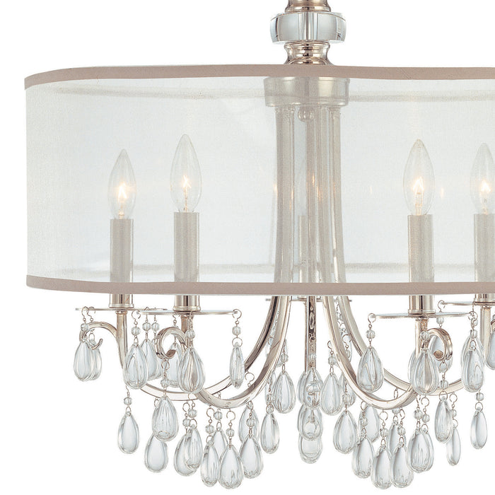 Crystorama - 5625-CH - Five Light Chandelier - Hampton - Polished Chrome