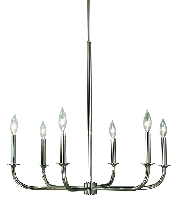 Framburg - 1055 PS - Six Light Chandelier - Moderne - Polished Silver