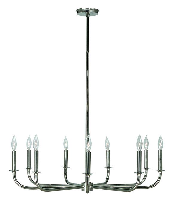 Framburg - 1060 PS - Nine Light Chandelier - Moderne - Polished Silver