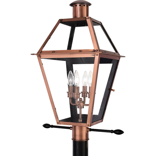 Quoizel - RO9014AC - Four Light Outdoor Post Mount - Rue De Royal - Aged Copper