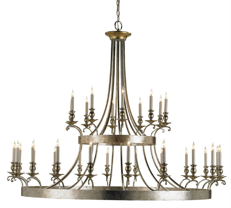 Currey and Company - 9582 - 30 Light Chandelier - Lodestar - Granello Silver Leaf/Antique Gold Leaf