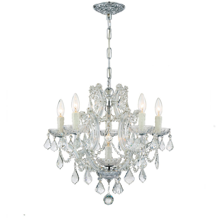 Crystorama - 4405-CH-CL-MWP - Six Light Mini Chandelier - Maria Theresa - Polished Chrome