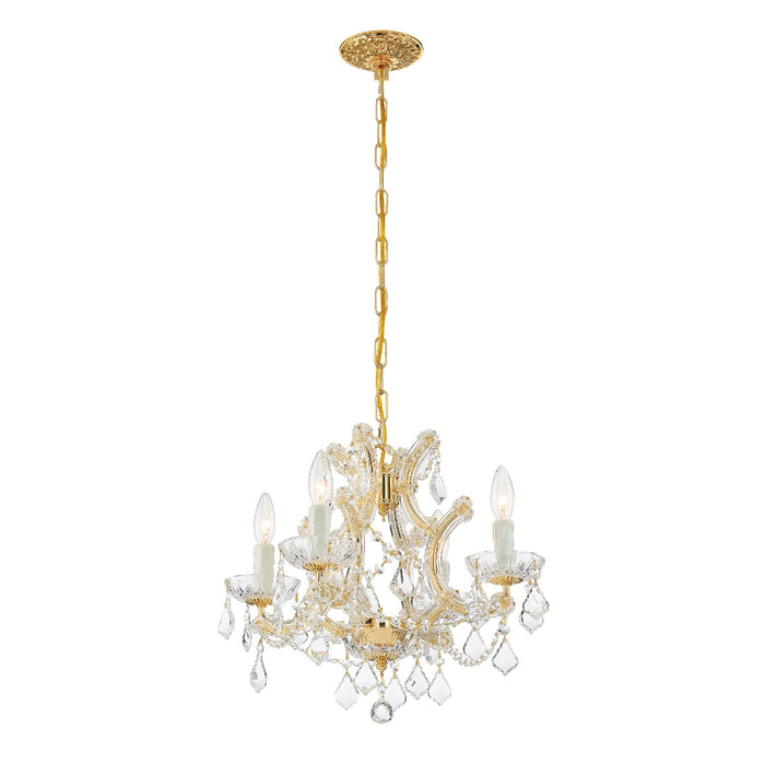 Crystorama - 4474-GD-CL-MWP - Four Light Mini Chandelier - Maria Theresa - Gold