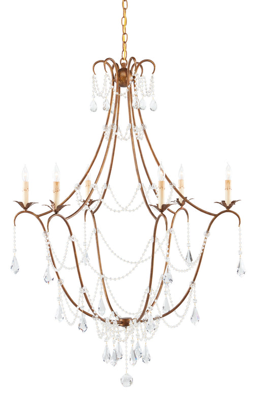 Currey and Company - 9048 - Six Light Chandelier - Lillian August - Rhine Gold