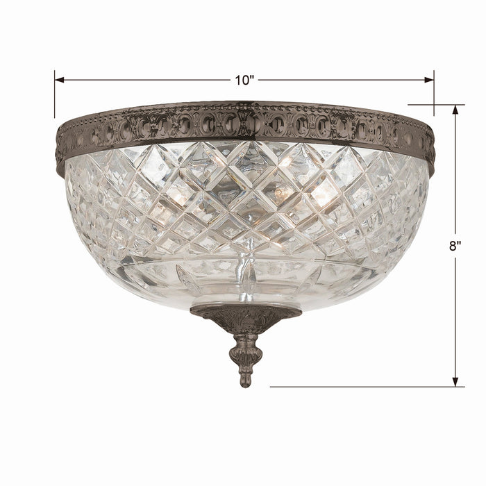 Crystorama - 117-10-EB - Two Light Flush Mount - Ceiling Mount - English Bronze