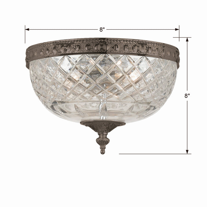 Crystorama - 117-8-EB - Two Light Flush Mount - Ceiling Mount - English Bronze