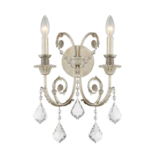 Crystorama - 5112-OS-CL-MWP - Two Light Wall Sconce - Regis - Olde Silver