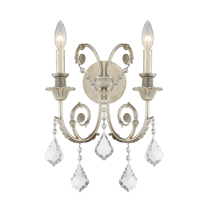 Crystorama - 5112-OS-CL-MWP - Two Light Wall Sconce - Regis - Olde Silver