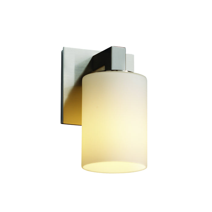 Justice Designs - FSN-8921-10-OPAL-NCKL - One Light Wall Sconce - Fusion - Brushed Nickel