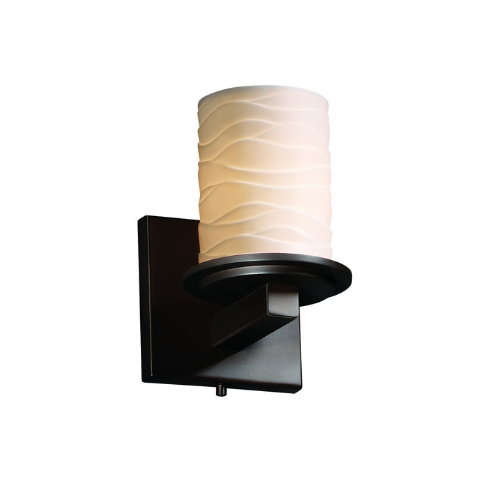 Justice Designs - POR-8771-10-WAVE-DBRZ - One Light Wall Sconce - Limoges - Dark Bronze