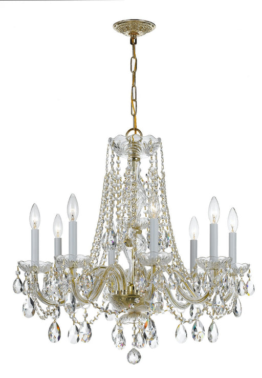 Crystorama - 1138-PB-CL-MWP - Eight Light Chandelier - Traditional Crystal - Polished Brass